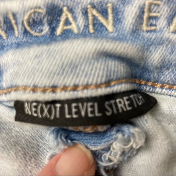 American Eagle AE Next Level Stretch High Waist Button Fly Flare Jeans Size 14R - Picture 9 of 11